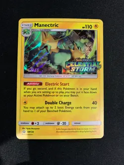 Pokemon Manectric Prerelease Celestial Storm Staff Promo SM130 NM - Image 1