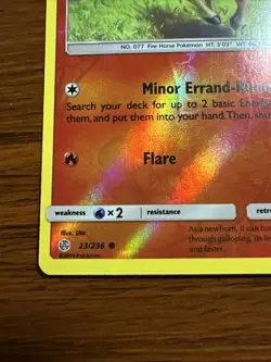 Ponyta Common Reverse Holo 23/236 Sm-Cosmic Eclipse Pokemon TCG 2019 - Image 5