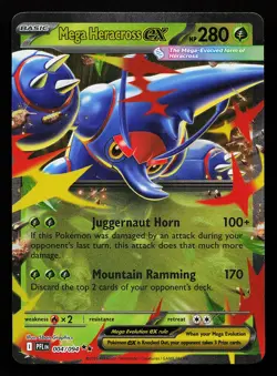 Mega Heracross ex 004/094 Holo Phantasmal Flames Pokemon Card - Image 1