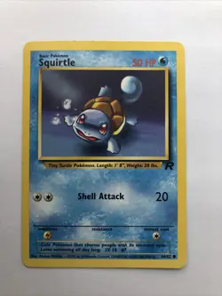 Squirtle Pokemon Card, 68/82 , Team Rocket Set, Near Mint - Image 1