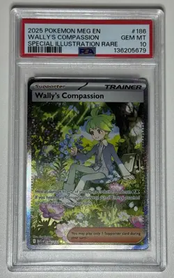 Pokemon TCG Wallys Compassion #186 Mega Evolution Sir Psa 10 - Image 1