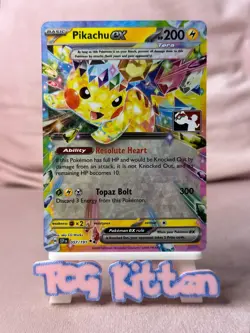 Pikachu ex 057/191 Prize Pack Series 7 Cards Holo Play! Stamp TCGKITTEN - Image 1