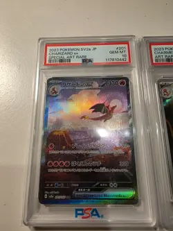 PSA 10 Pokemon Card Charmander Charmeleon Charizard ex SAR set 201/165 sv2a 151 - Image 3