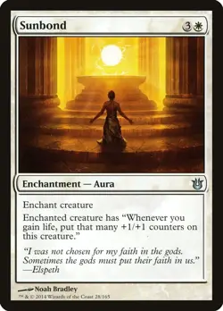 Sunbond 28/165 BNG Noah Bradley Aura Enchantment White Lifegain MTG 2014 - Image 1