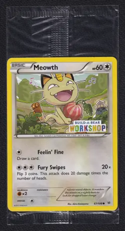 Pokemon Meowth Build-A-Bear Promo Card Sealed - Image 1