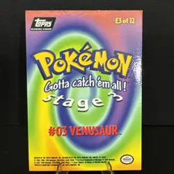 1999 Venusaur E3/12 Embossed Holo Black Logo Topps Pokemon Card - Image 2