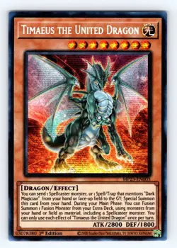 Yugioh Timaeus the United Dragon MP23-EN003 1st Secret Rare - NM ?? - Image 1
