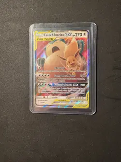 Pokemon TCG Eevee & Snorlax GX Holo Ultra Rare Card Sun and Moon Team Up 120/181 - Image 1