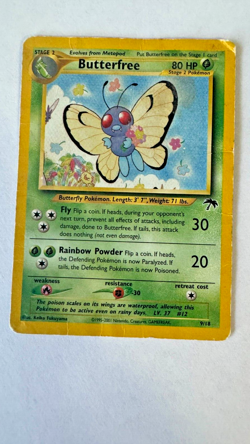 Butterfree - 9/18 - Pokemon TCG Card - Vintage - Damaged - Image 1