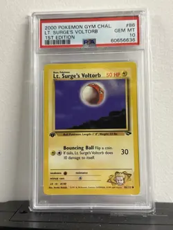 Pokemon TCG Lt. Surge's Voltorb Gym Challenge Card 86/132 PSA 10 GEM MINT WOTC - Image 1