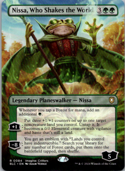 Nissa, Who Shakes the World (Borderless) R Commander: Bloomburrow BLC 84 NM Norm - Image 1