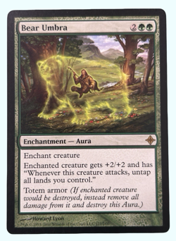 Bear Umbra, Rise of the Eldrazi, LP Very Light Play, Magic the Gathering MTG - Image 1