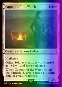 MTG Magic the Gathering Captain of the Watch (157/1189) Fallout LP FOIL - Image 1