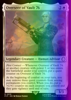 MTG Magic the Gathering Overseer of Vault 76 (19/1189) Fallout LP FOIL - Image 1