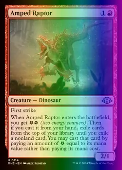MTG Magic the Gathering Amped Raptor (114/703) Modern Horizons 3 NM FOIL - Image 1