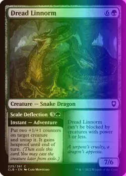 MTG Dread Linnorm (225/1080) Commander Legends Battle for Baldur's Gate LP FOIL - Image 1