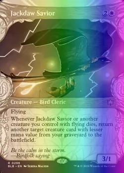 MTG Magic the Gathering Jackdaw Savior (296/427) Bloomburrow LP FOIL - Image 1