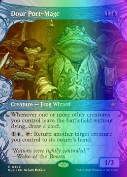 MTG Magic the Gathering Dour Port-Mage (303/427) Bloomburrow LP FOIL - Image 1