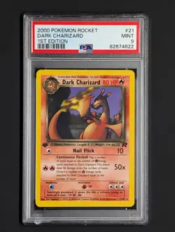 2000 POKEMON ROCKET 1ST EDITION DARK CHARIZARD PSA 9 MINT #21 NON HOLO - Image 1