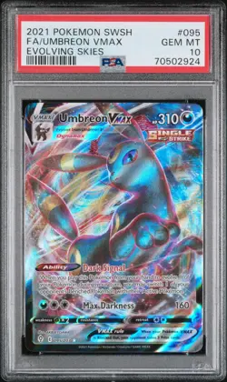 PSA 10 Pokemon TCG 2021 SWSH Evolving Skies #095 Fa/Umbreon Vmax GEM MT - Image 1