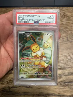 2025 POKEMON SVP EN-SV BLACK STAR PROMO #173 EEVEE PSA 10 PRISMATIC EVOLUTIONS - Image 1