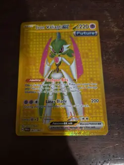 Pokemon TCG: Iron Valiant EX 261/182 SV: Paradox Rift Gold Hyper Rare Holo - Image 1