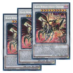 Yugioh Black-Winged Assault Dragon x 3 1st Prismatic Secret Rare NM - Free Holo - Image 1
