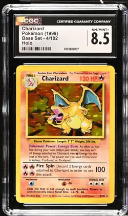 CGC 8.5 Charizard 4/102 Holo Base Set Pokemon Card - Image 1