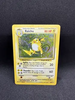 Pokemon TCG Raichu Base Set Holo Rare Card 14/102 Unlimited - Image 1