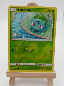 Bulbasaur 1/73 - Shining Legends - Common Reverse Holo LP Pokemon Card, 2017 - Image 1