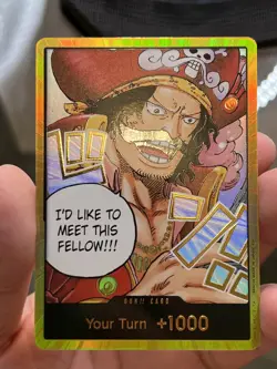 One Piece CCG ~ Gold.D.Roger Gold Don!! Card OP-13 Carrying On His Will : M/NM - Image 1