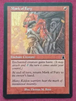 Magic The Gathering URZA'S DESTINY MARK OF FURY red card MTG - Image 1