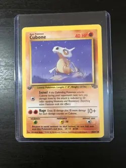 Cubone 1st Edition Pokemon Card Jungle Set 50/64 WOTC NM - Image 1
