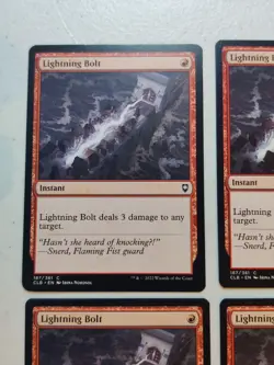 Lightning Bolt x 4 CLB Baldur's Gate Regular Playset MTG - Image 2