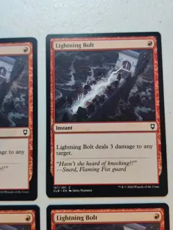 Lightning Bolt x 4 CLB Baldur's Gate Regular Playset MTG - Image 3