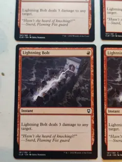 Lightning Bolt x 4 CLB Baldur's Gate Regular Playset MTG - Image 4
