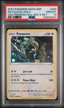 2024 POKEMON SWSH BLACK STAR PROMO #029 RAYQUAZA-HOLO PSA 10 - Image 1