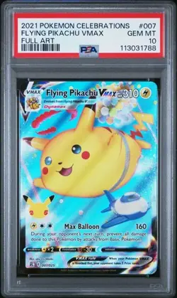 2021 Pokemon Celebrations Flying Pikachu VMAX 007/025 PSA 10 Gem Mint - Image 1
