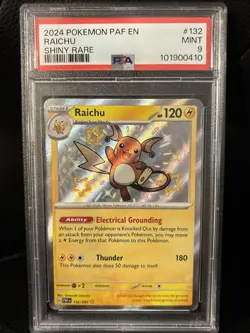 2024 POKEMON PAF EN-PALDEAN FATES SHINY RARE #132 RAICHU PSA 9 - Image 1