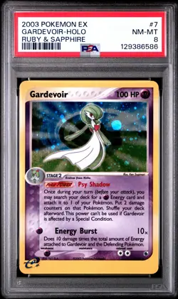 2003 Pokemon Ex Ruby & Sapphire #7 Gardevoir Holo Ruby & Sapphire PSA 8 NM-MT - Image 1