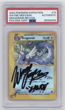 PSA Signed Wayne Grayson Pokemon Dragonair Expedition 75/165 Reverse Holo - Image 1