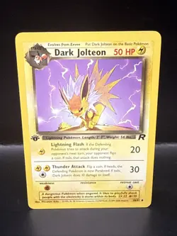 Pokemon TCG Dark Jolteon 38/82 Unlimited Team Rocket 1st Edition WOTC - Image 1