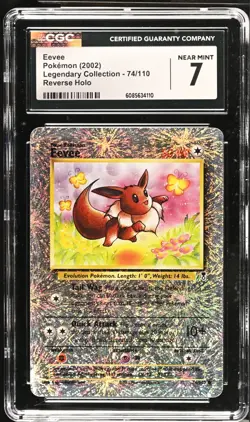 POKEMON CGC 7 NM Eevee 74/110 2002 Legendary Collection Common Reverse Holo *110 - Image 1
