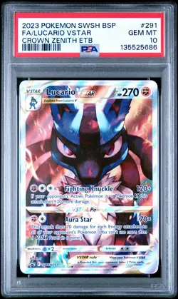 Lucario Vstar SWSH291 Crown Zenith Elite Trainer Box Pokemon PSA 10 *686 - Image 1