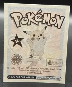 Raichu 1999 Pokemon Series #26 Sticker Topps Merlin Nintendo - Image 2