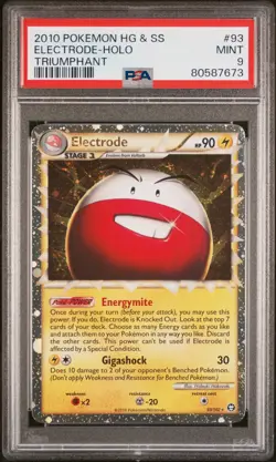 2010 POKEMON TRIUMPHANT ELECTRODE PRIME #93 ULTRA RARE HOLO PSA 9 MINT #80587673 - Image 1