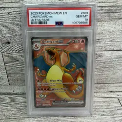 PSA 10 Charizard ex 183/165 Pokemon 151 Mew EN 2023 Ultra Rare GEM MINT Full Art - Image 1