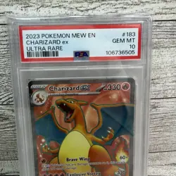 PSA 10 Charizard ex 183/165 Pokemon 151 Mew EN 2023 Ultra Rare GEM MINT Full Art - Image 2