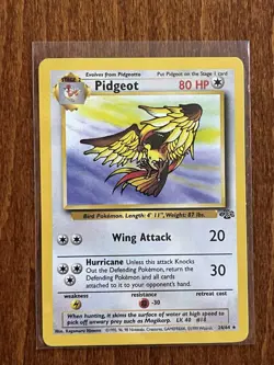 1999 Pokemon Jungle Pidgeot Unlimited #24/64 Non-Holo LP+/NM - Image 1