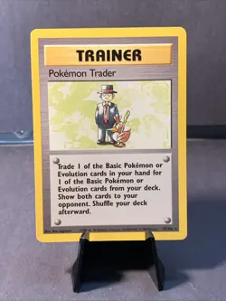 Pokemon TCG Pokemon Trader #77/102 Base Set Unlimited Non Holo Rare NM WOTC VTG - Image 1